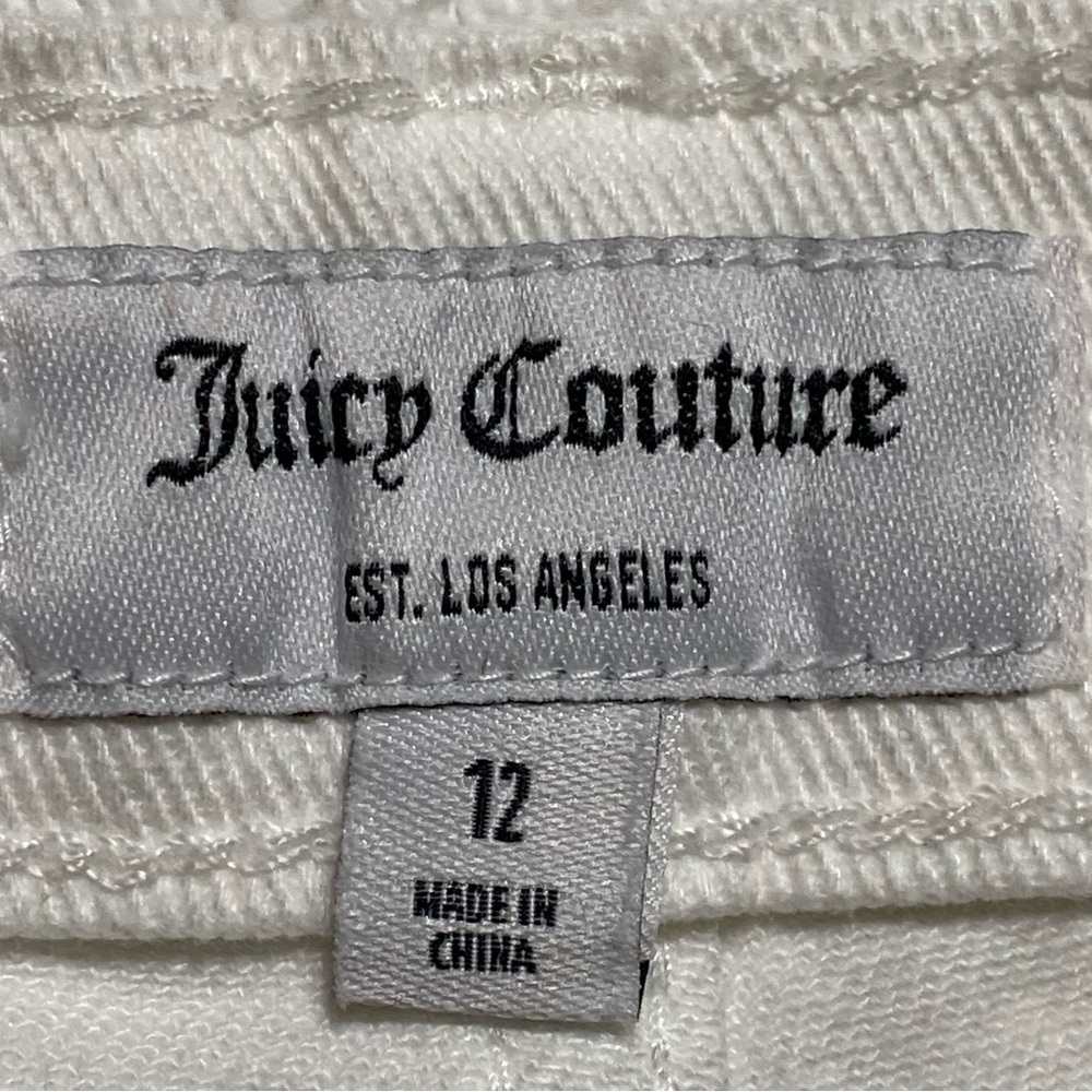 Juicy Couture White Denim Shorts 12 NWT Stretch Jean Shorts Y2K Preppy - Picture 7 of 8